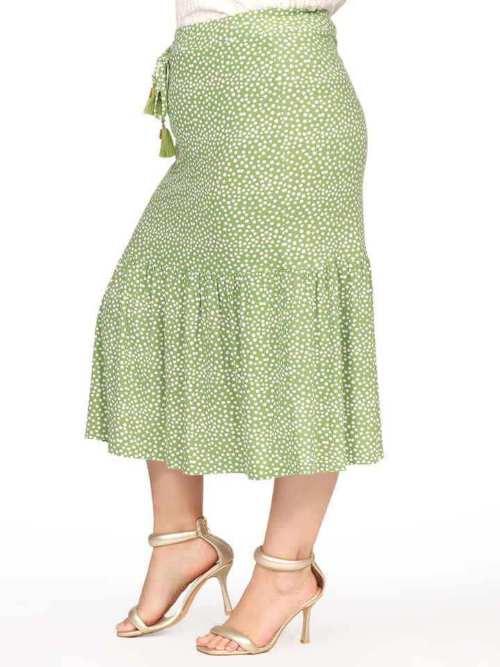 Falda Curvy Carilo,Larga,  Estampada