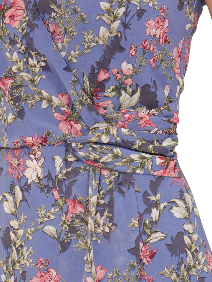 Vestido  Cuello V, Tirante Ancho, Estampado