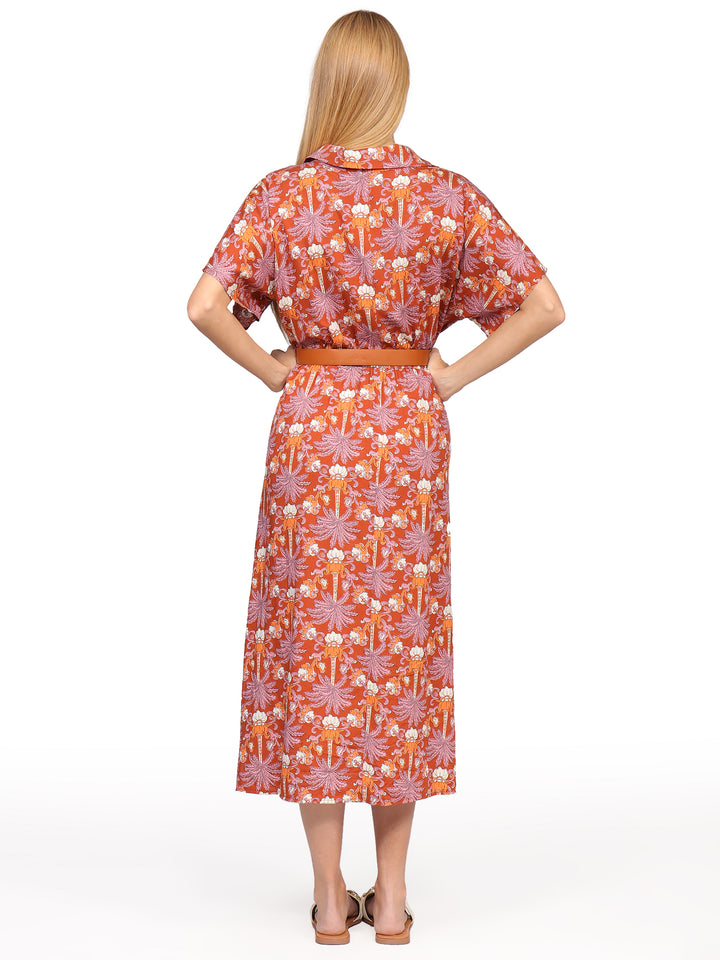 Vestido Camisero Midi, Manga Corta