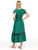 Vestido en V Midi, Manga Corta