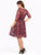 Vestido Cuello  Redondo, Manga Corta, Bordado