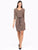 Vestido Cuello  Columpio, Manga 3/4, con Brillos,  Corto