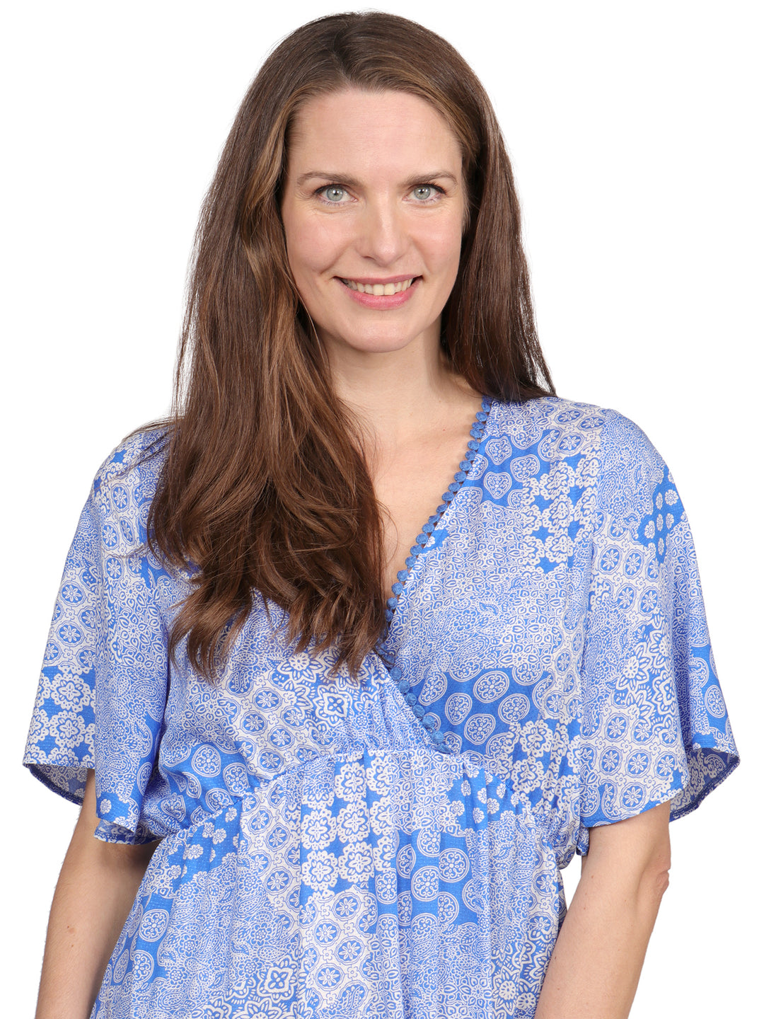 Vestido Cuello V, Cruzado, Estampado