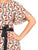 Vestido , Cuello redondo, Manga Corta, Estampado