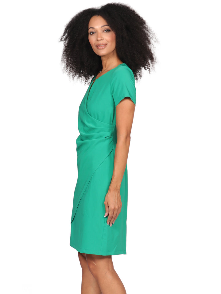 Vestido , Cuello Redondo con Aplicación, Sin Manga , Liso