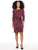 Vestido , Cuello Redondo,  Manga 3/4, con Amarre ,Brillos