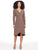 Vestido , Cuello V,  Manga 3/4, Cruzado ,Brillos