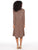 Vestido , Cuello V,  Manga 3/4, Cruzado ,Brillos