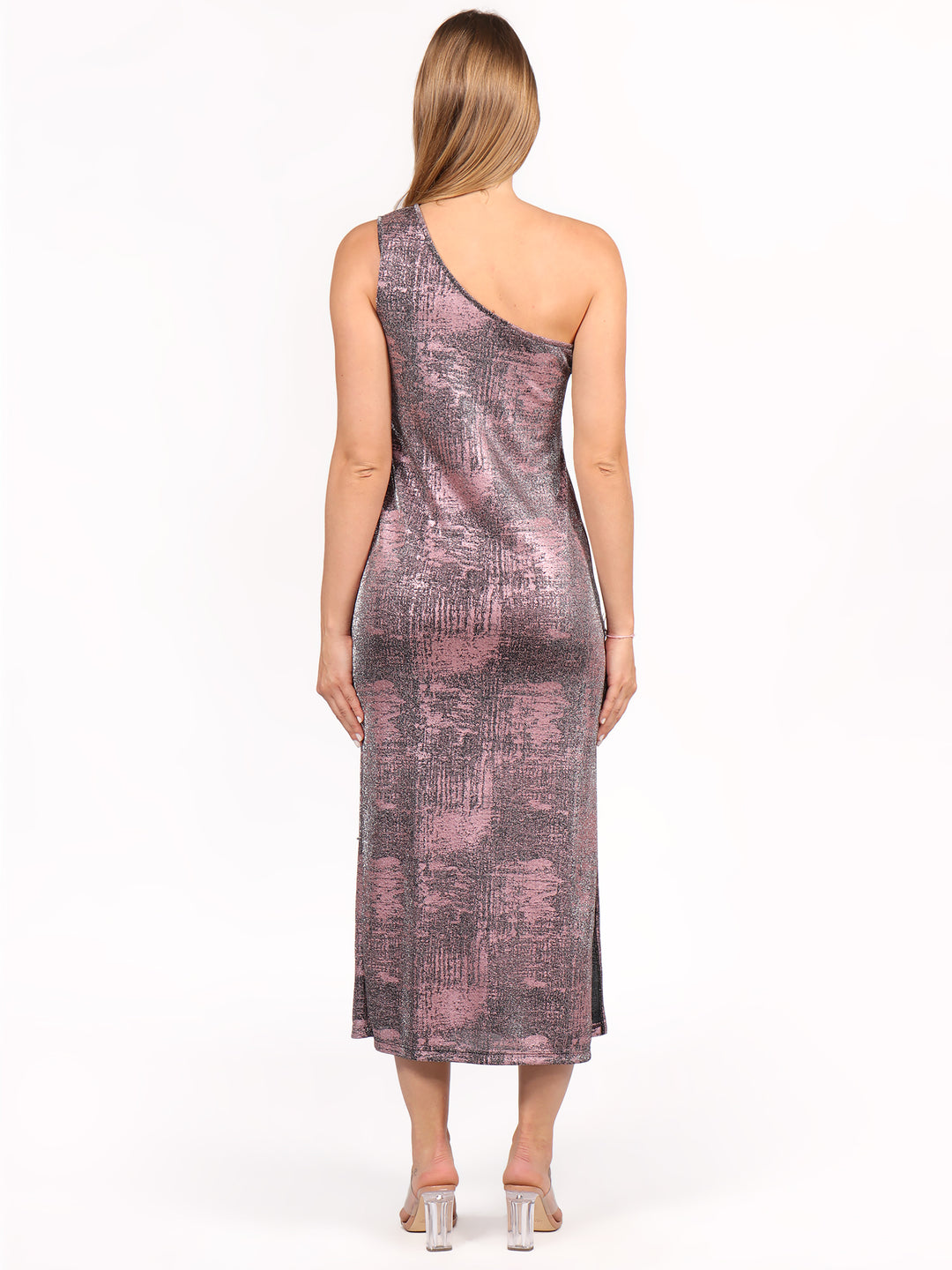 Vestido  Asimetrico,Linea A, Metalico