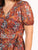 Vestido Cuello en V, Manga Corta, Estampado, Largo