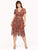 Vestido Cuello en V, Manga Corta, Estampado, Largo