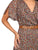 Vestido , Cuello V,  Manga Olán, Con Cinturon, Estampado