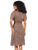 Vestido , Cuello V,  Manga Olán, Con Cinturon, Estampado