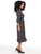 Vestido , Cuello V,  Manga 3/4, Amarre en la cintura, Lunares