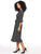 Vestido , Cuello V,  Manga 3/4, Amarre en la cintura, Lunares