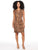 Vestido , Cuello Redondo,  Sin Manga ,Recto, Animal Print