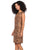 Vestido , Cuello Redondo,  Sin Manga ,Recto, Animal Print
