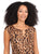 Vestido , Cuello Redondo,  Sin Manga ,Recto, Animal Print