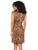 Vestido , Cuello Redondo,  Sin Manga ,Recto, Animal Print