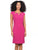 Vestido , Cuello Redondo con Aplicación, Sin  Manga,  Recto, Liso