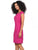 Vestido , Cuello Redondo con Aplicación, Sin  Manga,  Recto, Liso