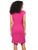 Vestido , Cuello Redondo con Aplicación, Sin  Manga,  Recto, Liso