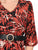 Vestido Cuello en V, Manga 3/4, Estampado