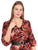 Vestido Cuello en V, Manga 3/4, Estampado
