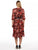 Vestido Cuello en V, Manga 3/4, Estampado