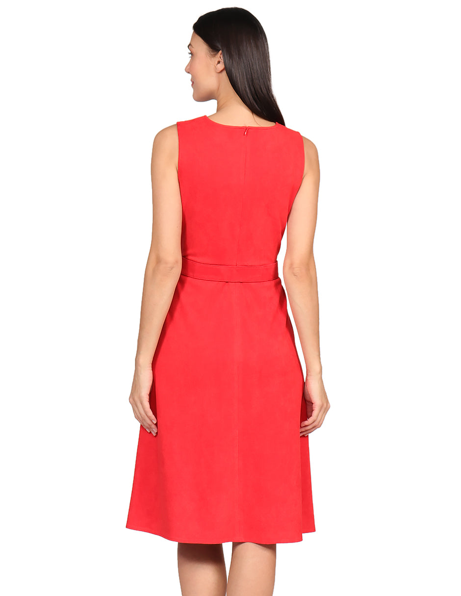 Vestido Cuello redondo, Sin Manga