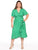 Vestido Curvy Carilo, Cuello en V,Cruzado,  Manga Olán, Estampado