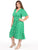 Vestido Curvy Carilo, Cuello en V,Cruzado,  Manga Olán, Estampado