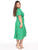 Vestido Curvy Carilo, Cuello en V,Cruzado,  Manga Olán, Estampado