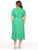 Vestido Curvy Carilo, Cuello en V,Cruzado,  Manga Olán, Estampado