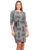 Vestido Cuello Redondo,  Manga 3/4, Estampado en brillos