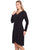 Vestido Cuello en V,Cruzado,  Manga larga, Estampado en brillos
