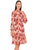 Vestido Cuello Redondo con Amarre, Manga Larga, Estampado