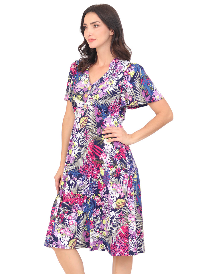Vestido Manga Corta, Estampado