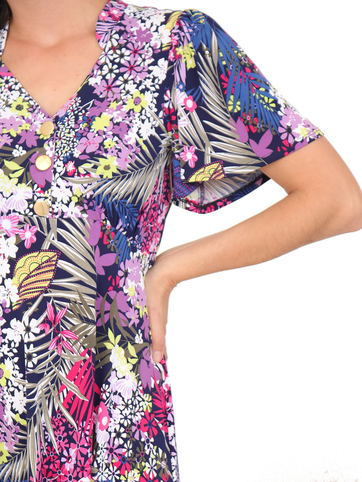 Vestido Manga Corta, Estampado