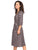 Vestido Cuello V,  Manga 3/4, Amarre en la Cintura ,Estampado