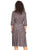 Vestido Cuello V,  Manga 3/4, Amarre en la Cintura ,Estampado