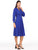 Vestido Cuello en V, Cruzado, Manga Larga, Liso