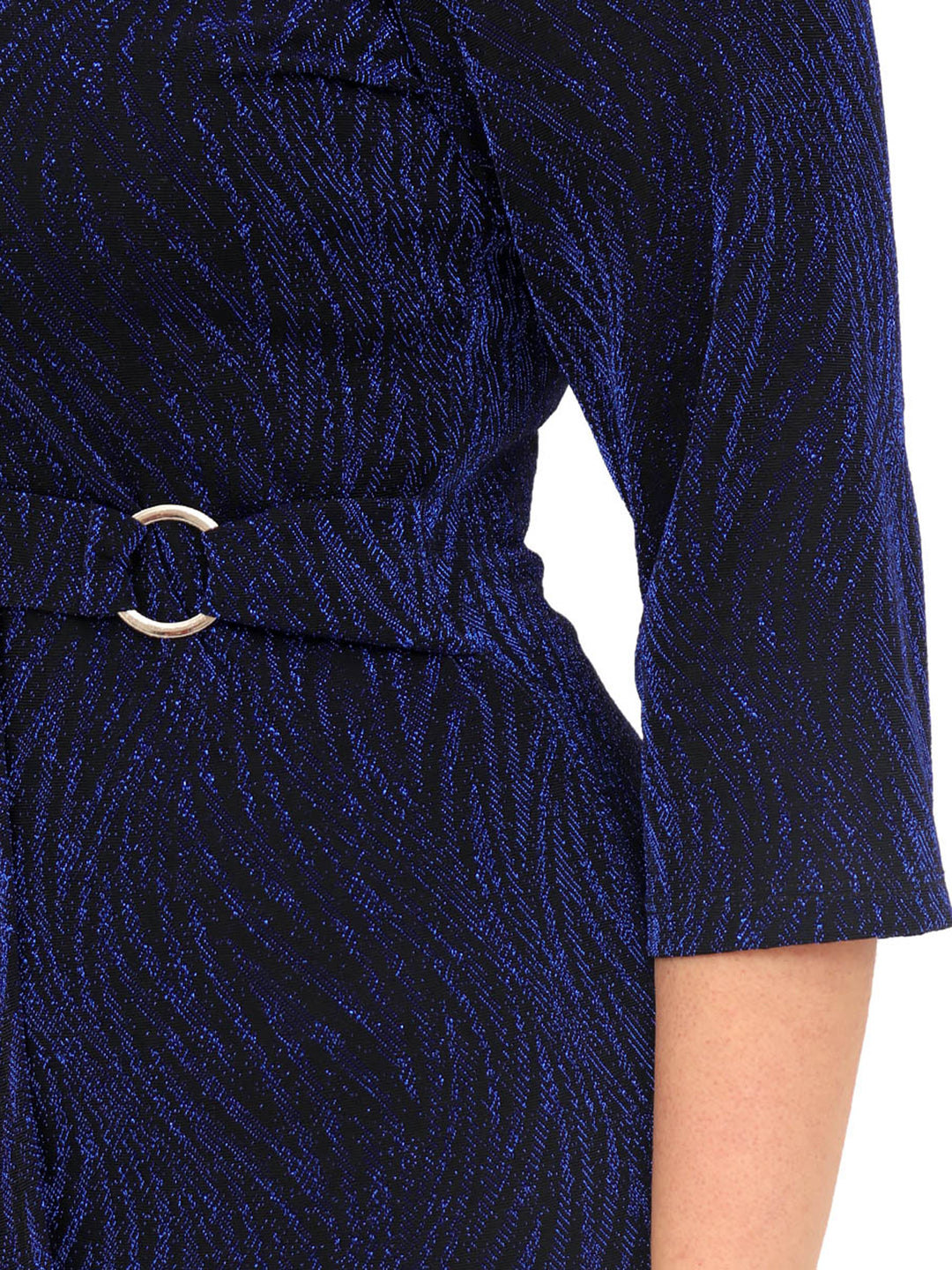 Vestido Curvy Carilo, Cuello en V, Cruzado,  Manga 3/4