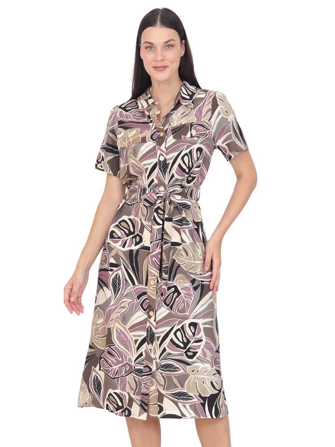 Vestido  Camicero, Botones al Frenta , Amarre en la Cintura