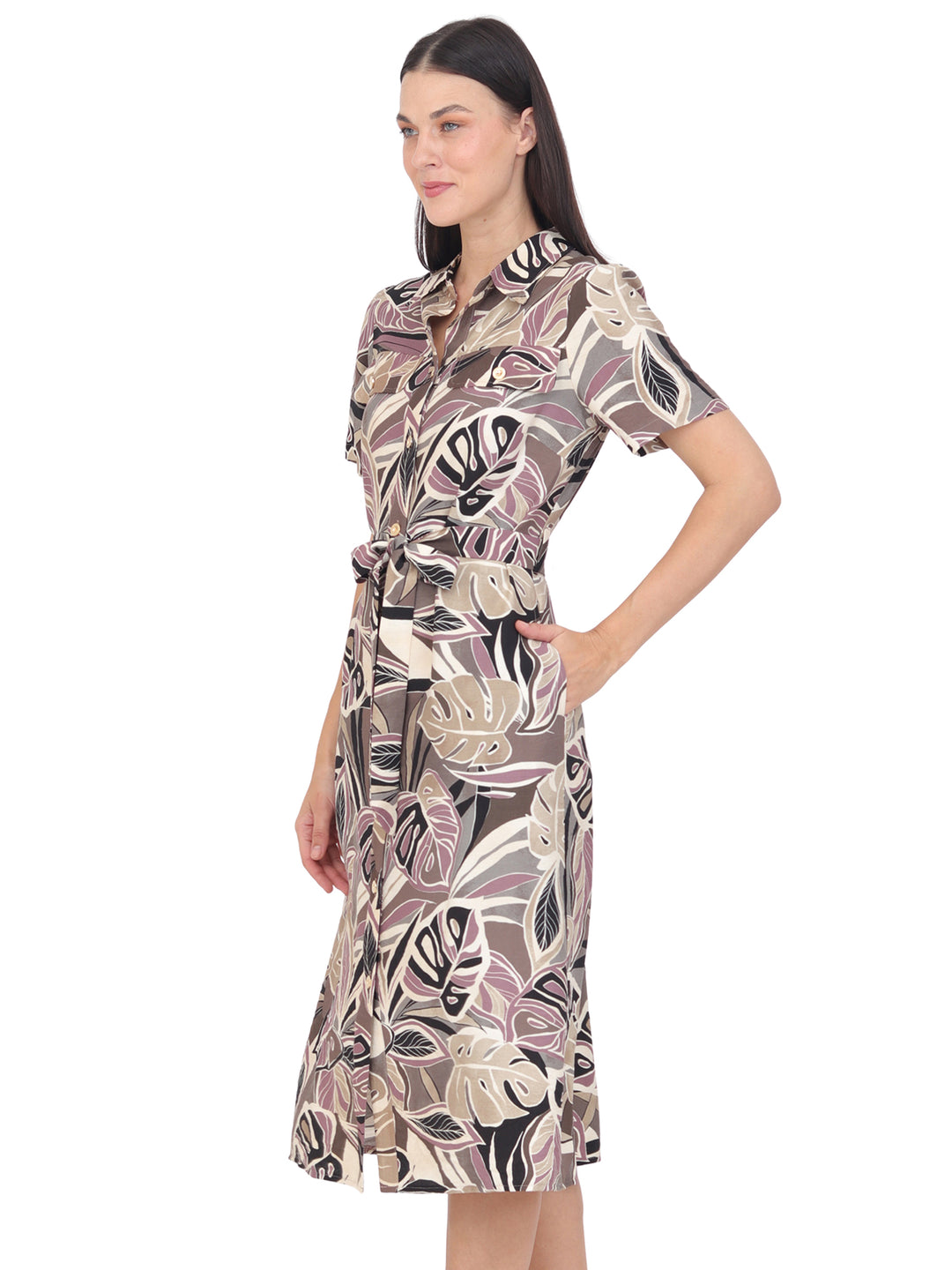 Vestido  Camicero, Botones al Frenta , Amarre en la Cintura