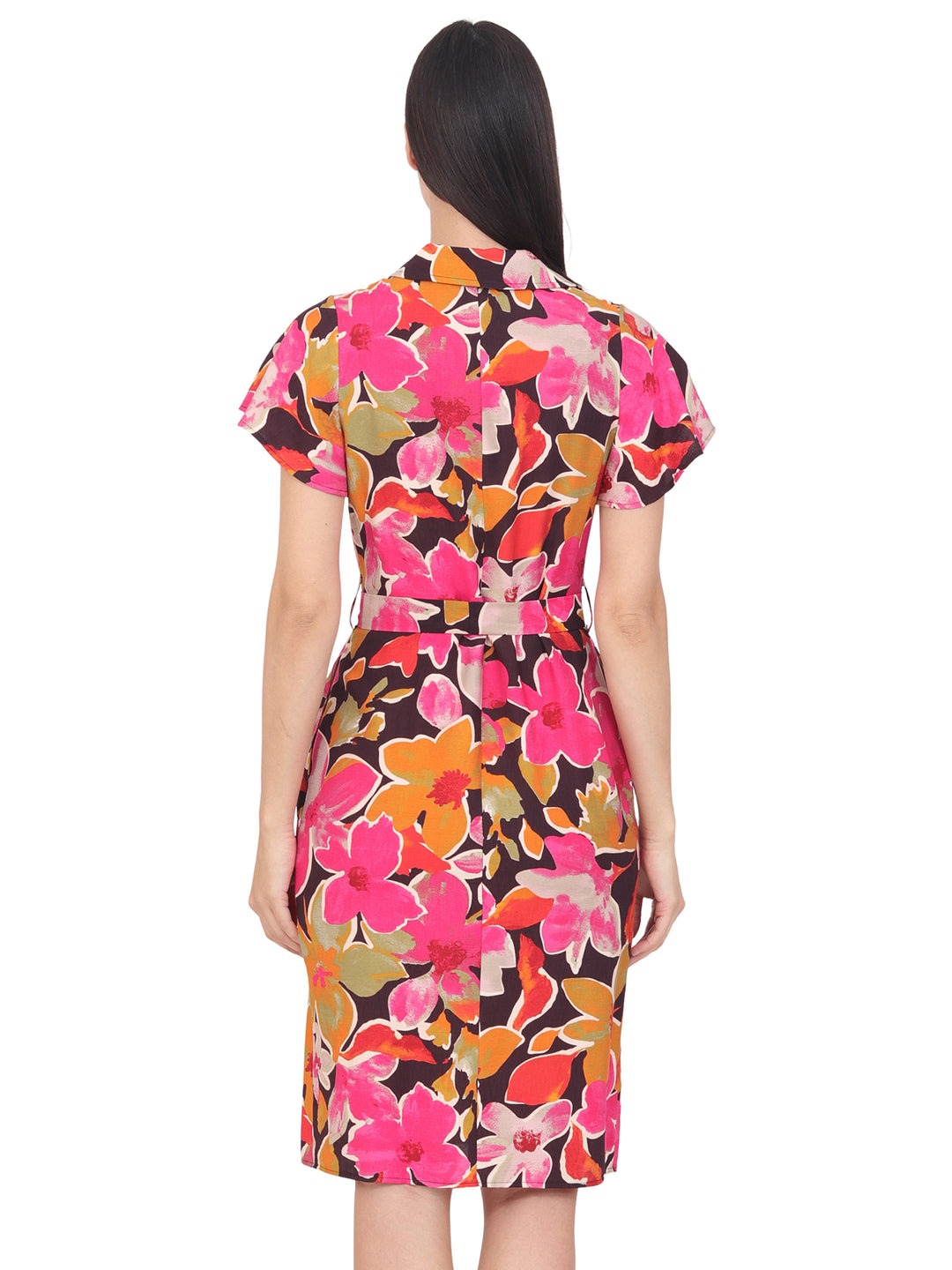 Vestido  Camicero, Botones al Frente, Amarre en la Cintura