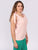Blusa Cuello en V,   sin Manga, Algodón Bordado