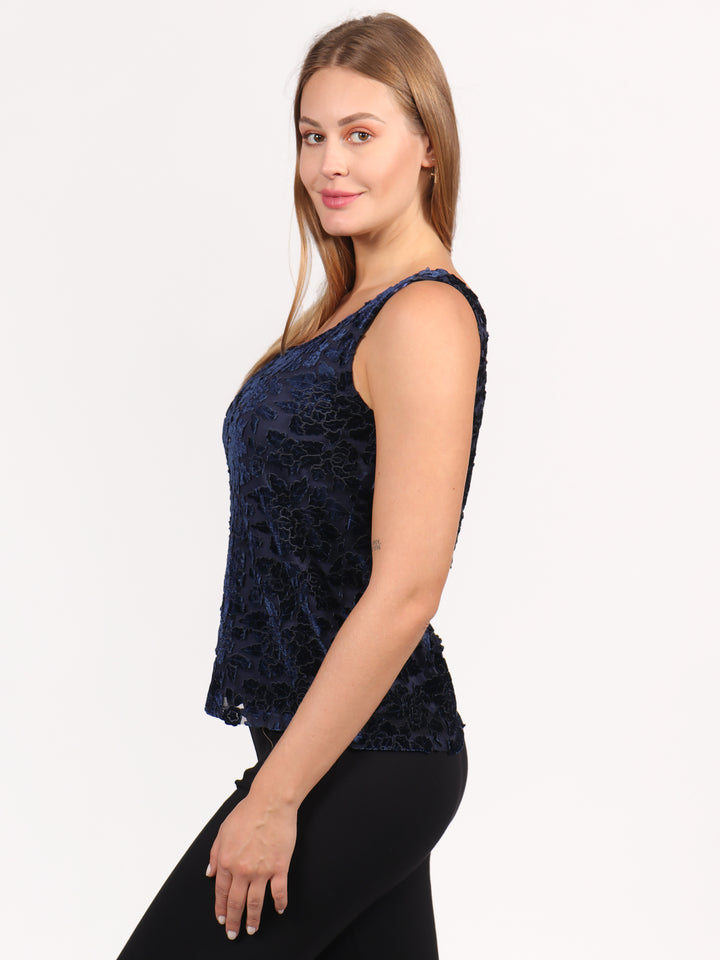 Top , Cuello Redondo, Terciopelo