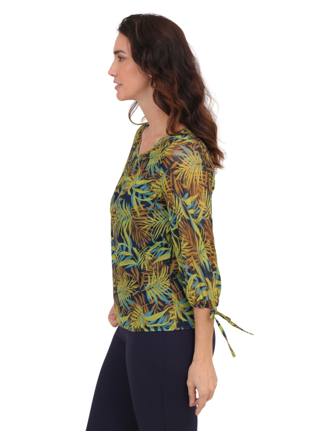 Blusa Cuello Redondo, Manga Larga con Resorte, Estampado