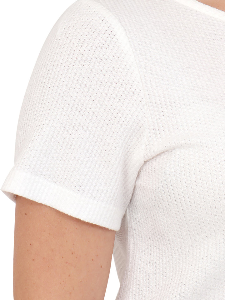 Blusa cuello Redondo, Manga Corta, Lisa